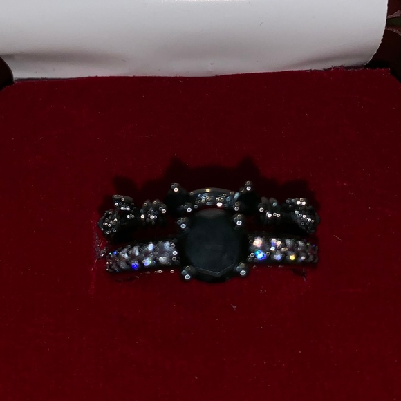 14K Black Gold LayerBlack CZ Mickey Mouse Ring Set - Picture 3 of 7